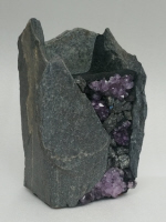 a 10 inch slate vase with amethyst
